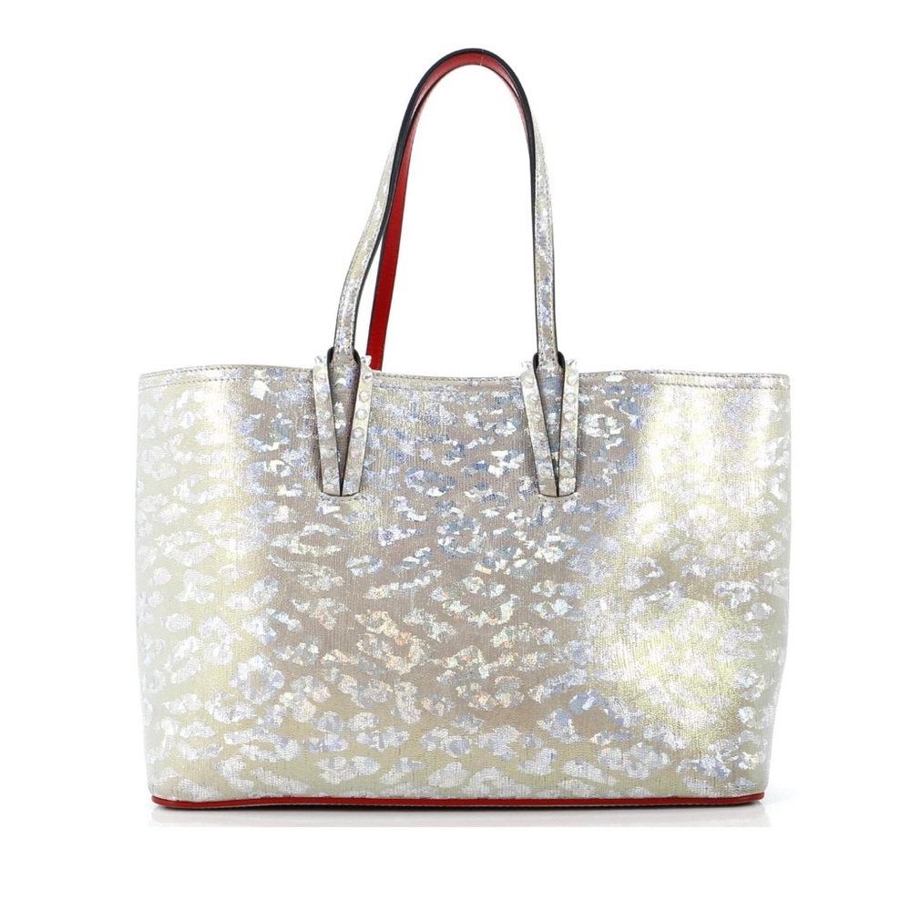 Christian Louboutin Silver Tote Bag with Structured Design